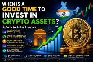 When is a good time to invest in crypto assets guide for Indian investors featuring Bitcoin, market trends, risk management and long-term investment strategy
